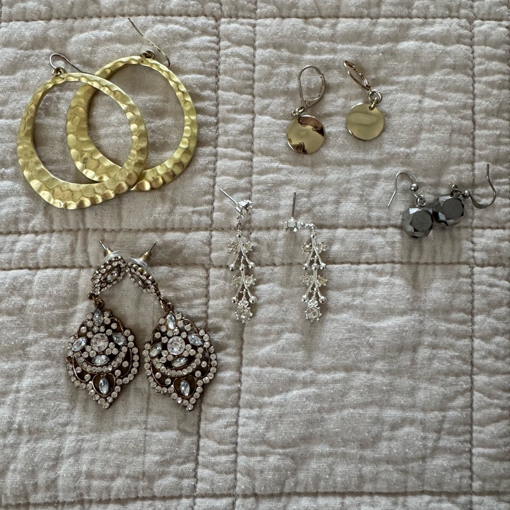 Elegant Gold and Silver Earring Set